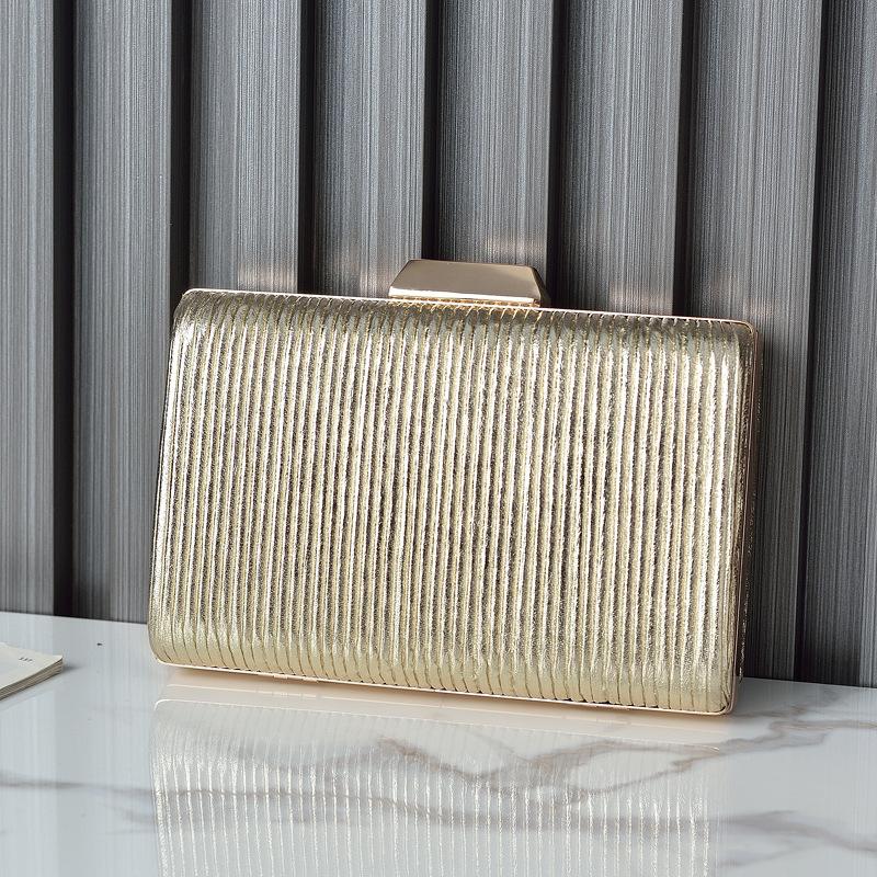Gold Square Purse Stripe Clutch Handbags for Women Luxury Designer Bling Wallets Brands Evening Crossbody Shoulder Bag Hot