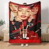 Bold Beauty Style Flannel Blanket Super Soft Warm Cozy Blanket for Sofa Bed Office Travel All‑Season Home Decor Gift