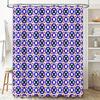 Modern Geometric Bathroom Shower Curtain Sets Made From Waterproof Polyester Fabric In Blue, Green And Orange Colors