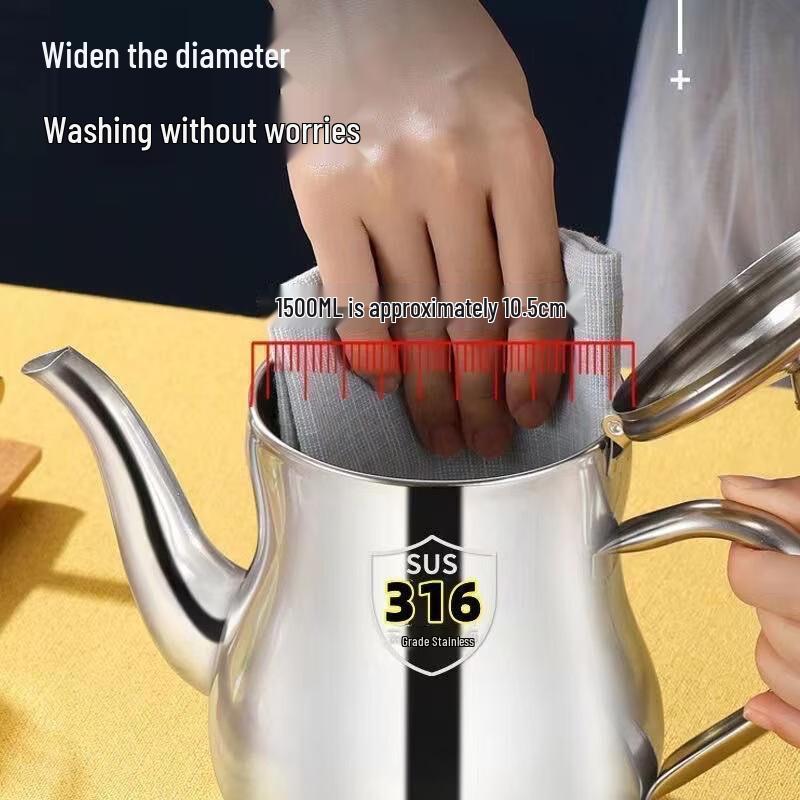 Zhi Shi Stainless Steel Oil Pot with Filter, 2-Pack