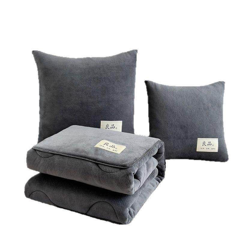 Thickened milk fleece throw pillow quilt dual-purpose two-in-one office nap pillow car cushion quilt