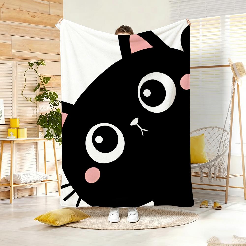 Cute stuff CATs Throw Lightweight 240g Flannel Blanket Soft Skin-friendly for Summer Cooling