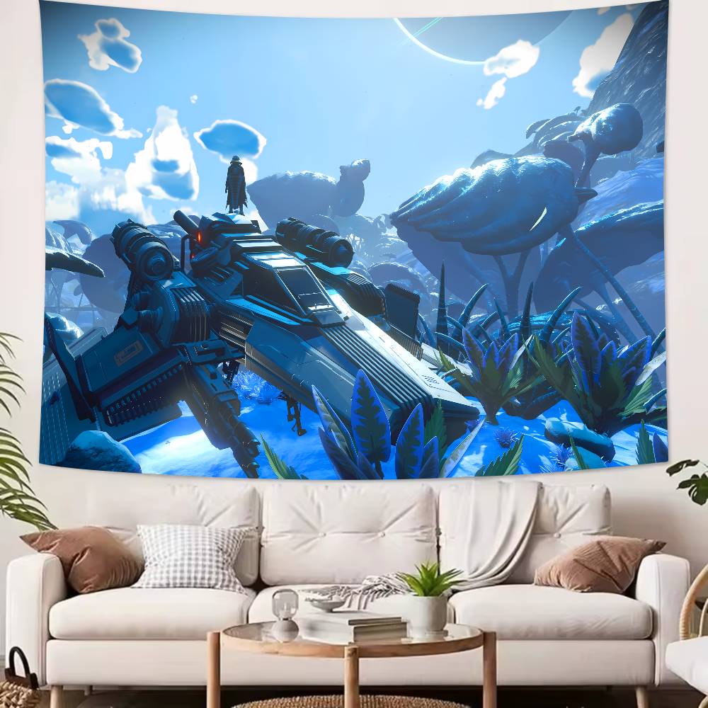 Mode Erkundung Rollenspiele Cool Heiß No Mans Sky Wandteppich Dekoration Schlafzimmer Wohnheim Hintergrundtuch Wandteppich