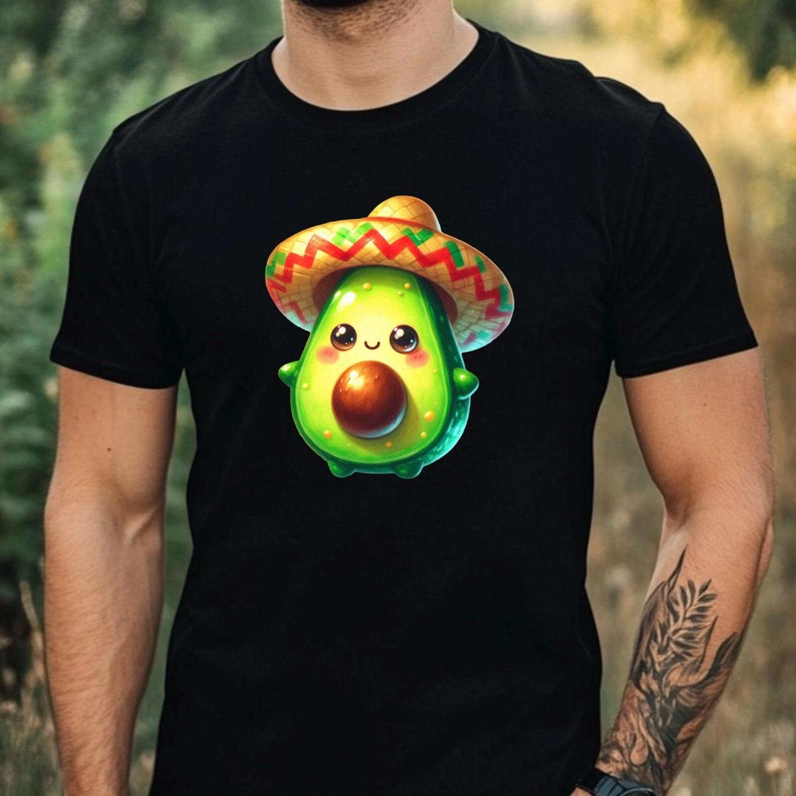 T-Shirt Herren Lustige Avocado Motiv Baumwolle Größe XS bis 5XL M
