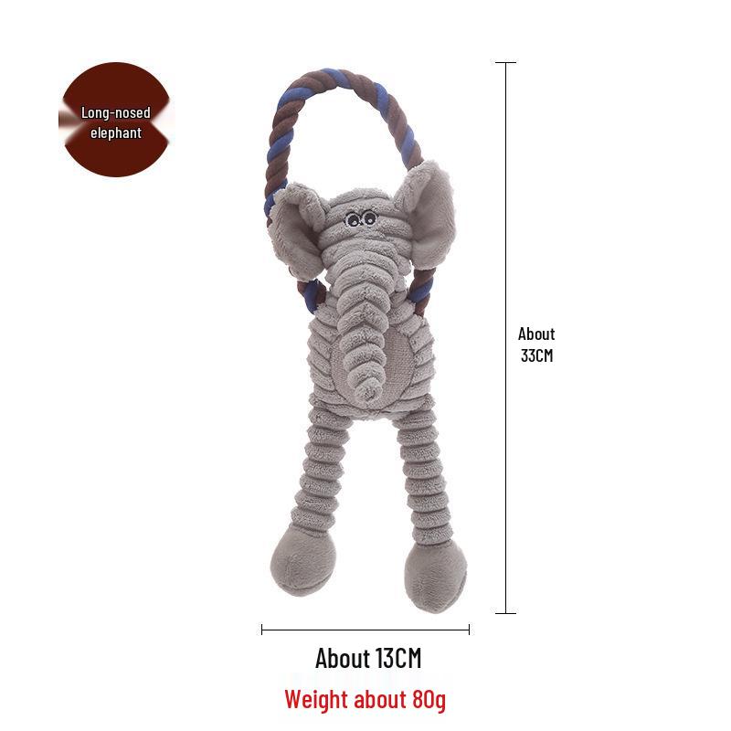 Plush Long-Legged Elephant Monkey Lion Dog Toy - Chew Resistant and Teething Friendly