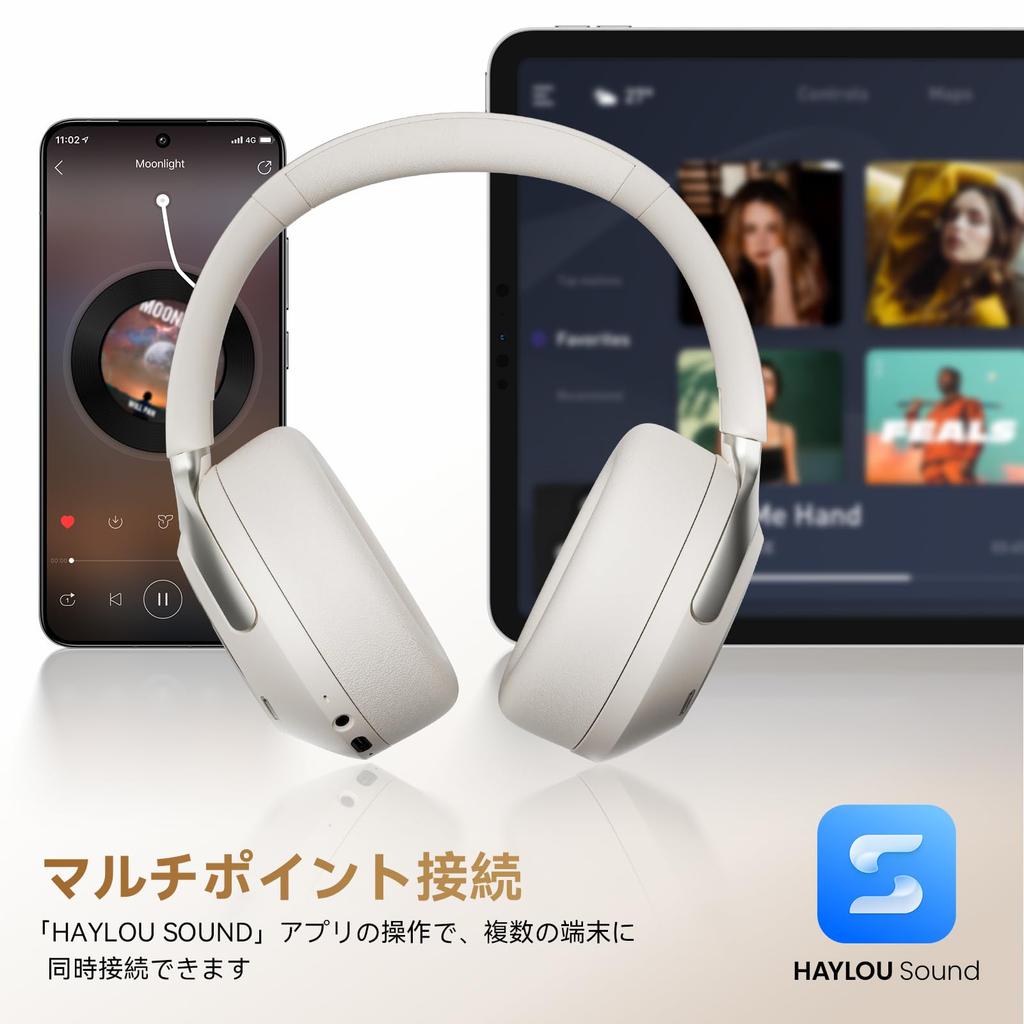 HAYLOU S40 Wireless Bluetooth Noise Spatial Low Wireless and Up to 90 Hours of Music Comfortable Supports Two Devices App Includes for and Instruction