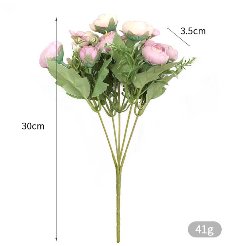 10 Heads Artificial Flowers Fake Silk Tea Roses Fake Flowers Bride Bouquet Home Party Wedding Decor 30Cm Flowers Arrangement