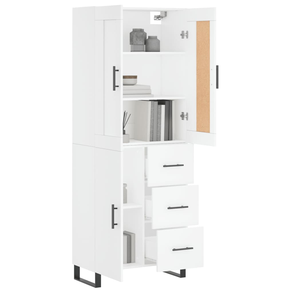 Highboard White 69.5 x 34 x 180 cm Particleboard