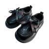Chic Plaid Bow Korean Loafers for Girls: Stylish Princess Leather Shoes