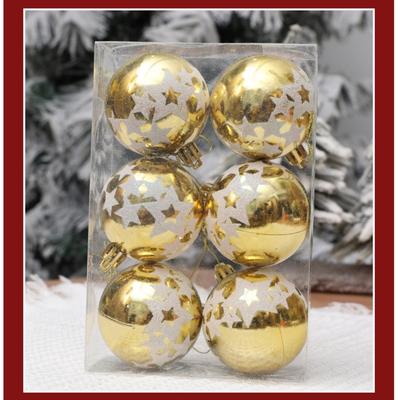 6Pcs/Box Electroplated Painted Ball Christmas Tree Ornament Plastic New Year Christmas Gifts Boxes Pendant Pendant