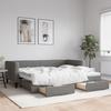 VidaXL Daybed with Trundle and Drawers Dark Grey 90x200 Cm Fabric 3196615