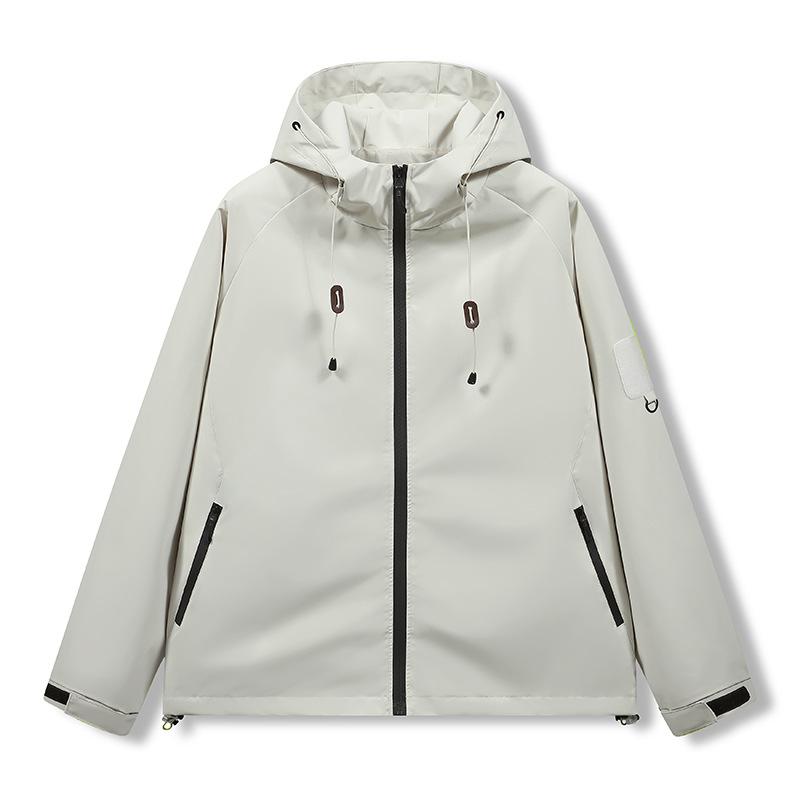 Men's 2025 Spring/Autumn Windproof Waterproof Hooded Jacket: Trendy, Loose-Fit Workwear Outerwear