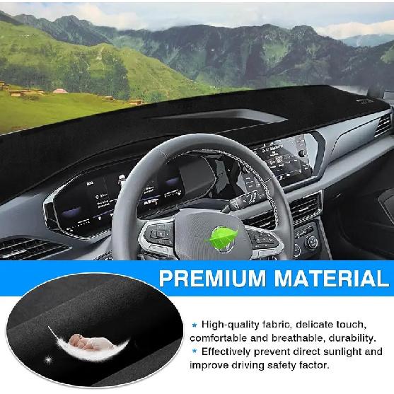 Flannel Dashboard Cover Fits -2026 Volkswagen Taos S/SE/SEL - Sun Shade Anti-Glare UV Protection
