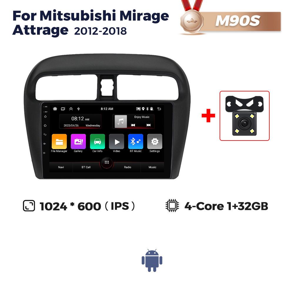 9'' Android Car Radio Stereo For Mitsubishi Mirage Attrage 2012-2018 2019 Space Star 2014 Multimedia Video Player 2Din Head Unit