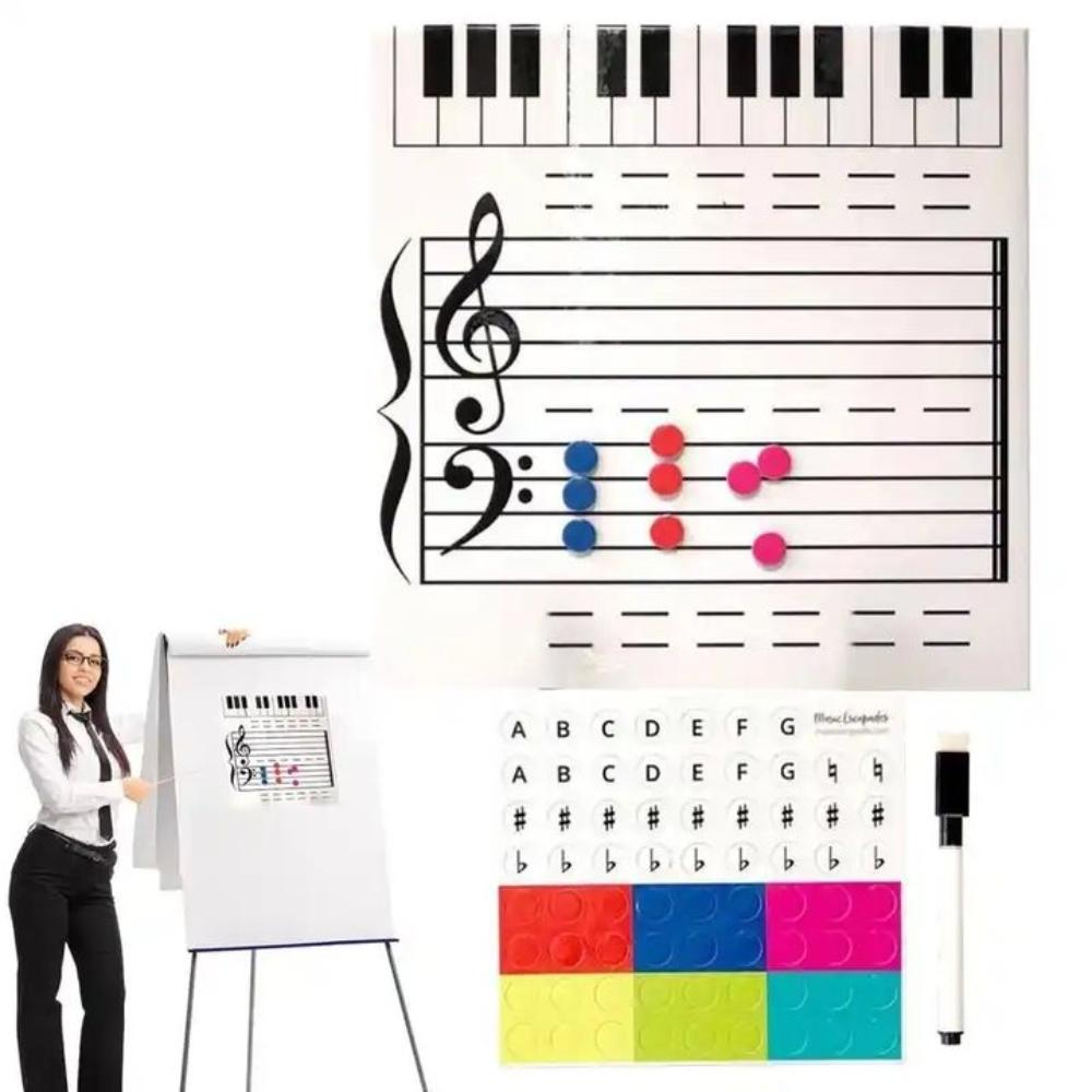 Erasable Music Teaching Tool Reusable Magnetic Music Notes Stickers Music Score Whiteboard  School