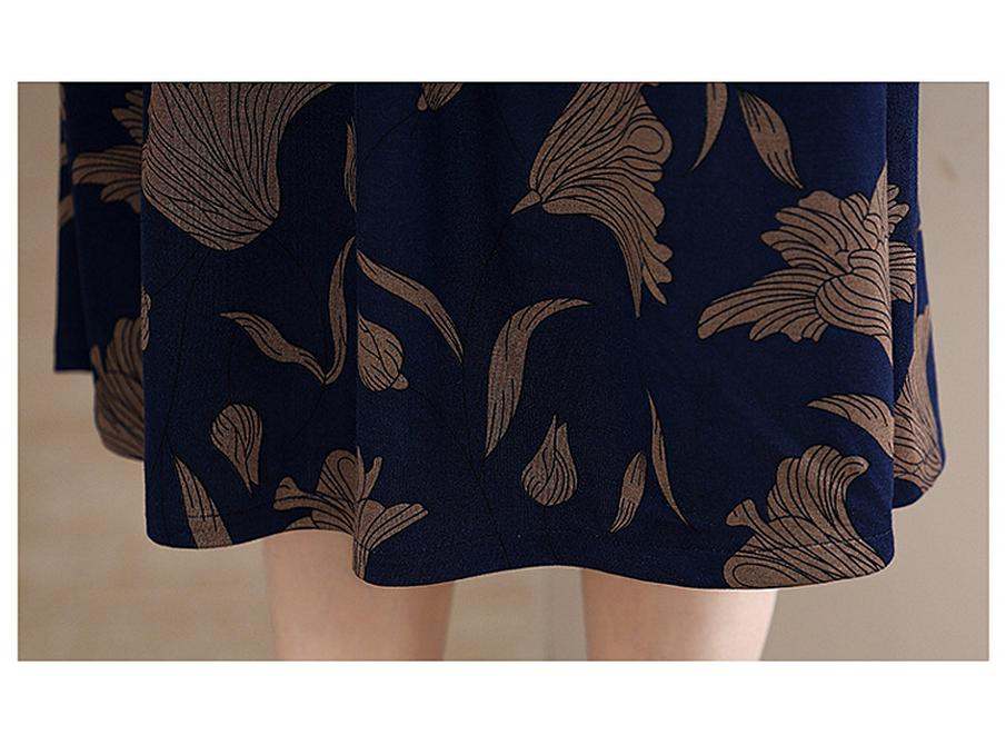 Rochie lungă elegantă de primăvară/toamnă pentru femei de vârstă mijlocie și vârstnice - Slimming, la modă și disponibilă în mărimi mari