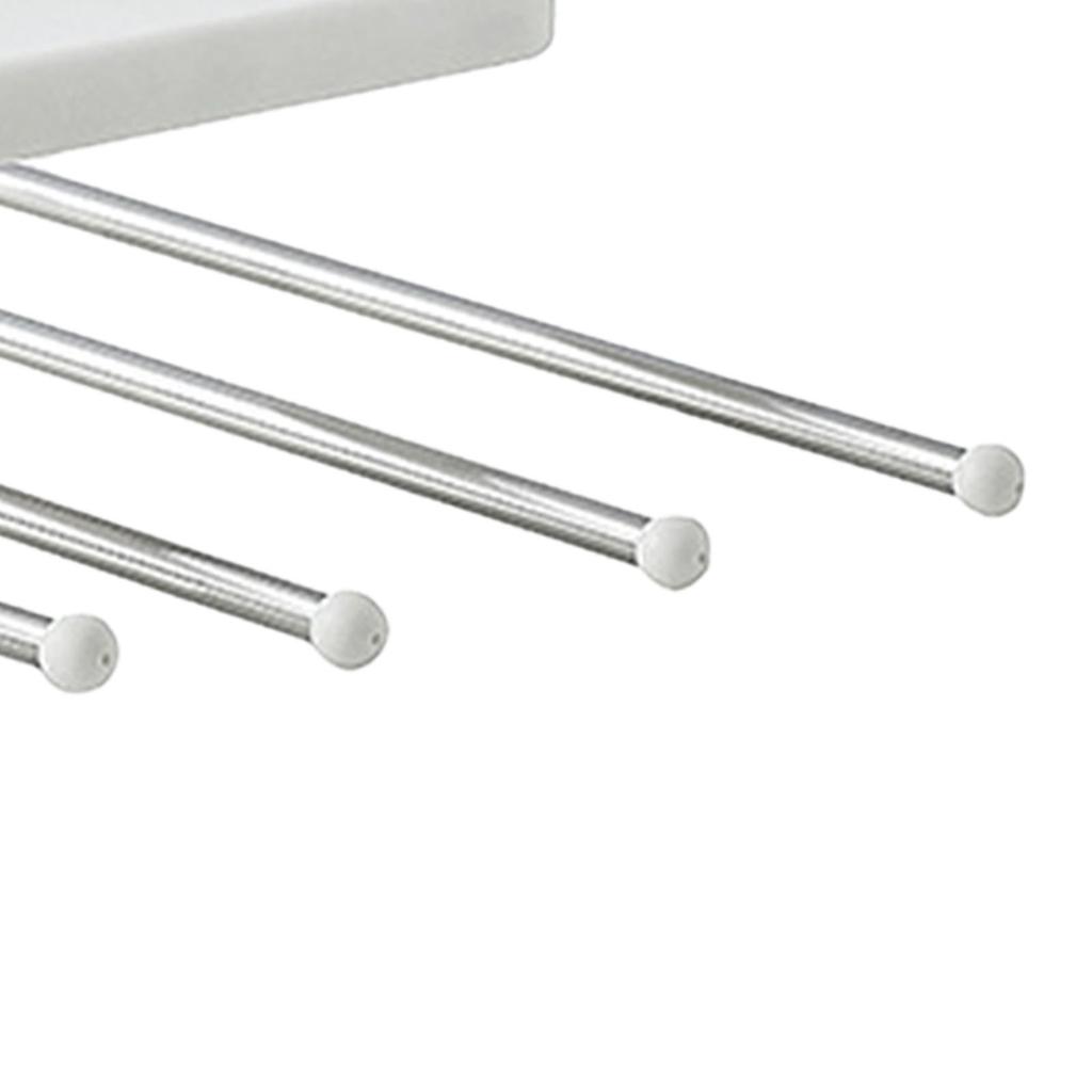 Folding Pants Rack 6 Layered Multifunctional Collapsible Stainless Steel Trouser Hangers Towel Closet Organizer White