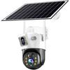 4G Outdoor Dual-View Solar Surveillance Camera with Panoramic Vision for Home