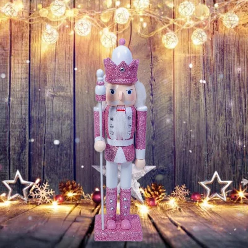 Stylish Nutcrackers Soldier Ornament Pink Series Nutcrackers Soldier Figurine Ornament for Individualized Room Decors