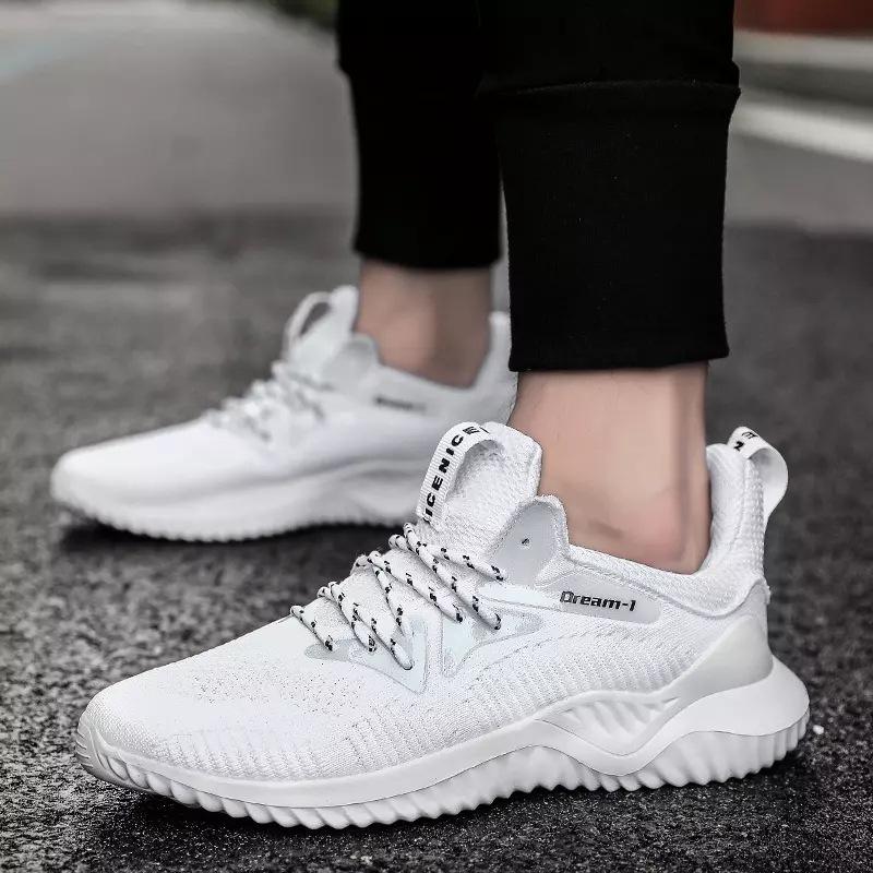 Men's Shoes Summer New 2024 Korean Edition Breathable Mesh Sports Comfortable Casual Shoes Men's Solid Color Shoes