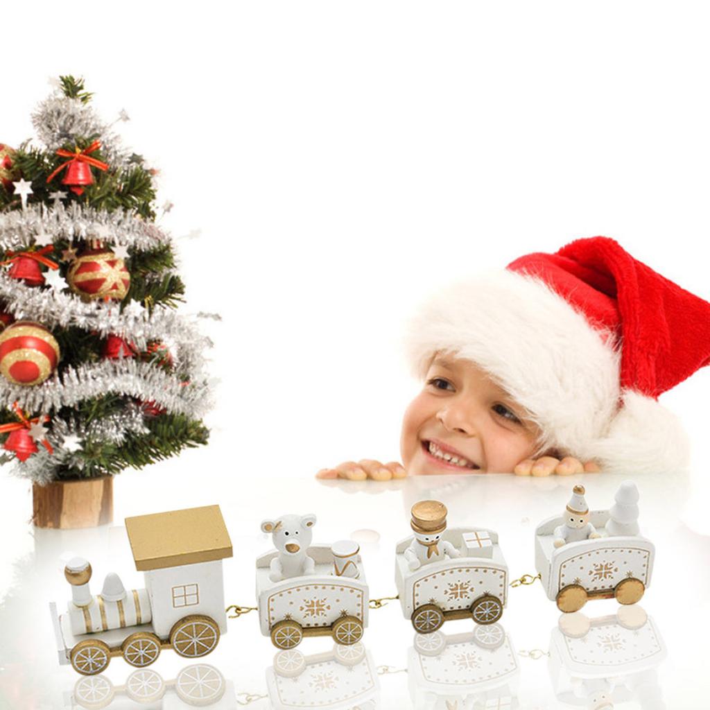 Christmas Decorations Christmas Wood Small Train Children Kindergarten Festive