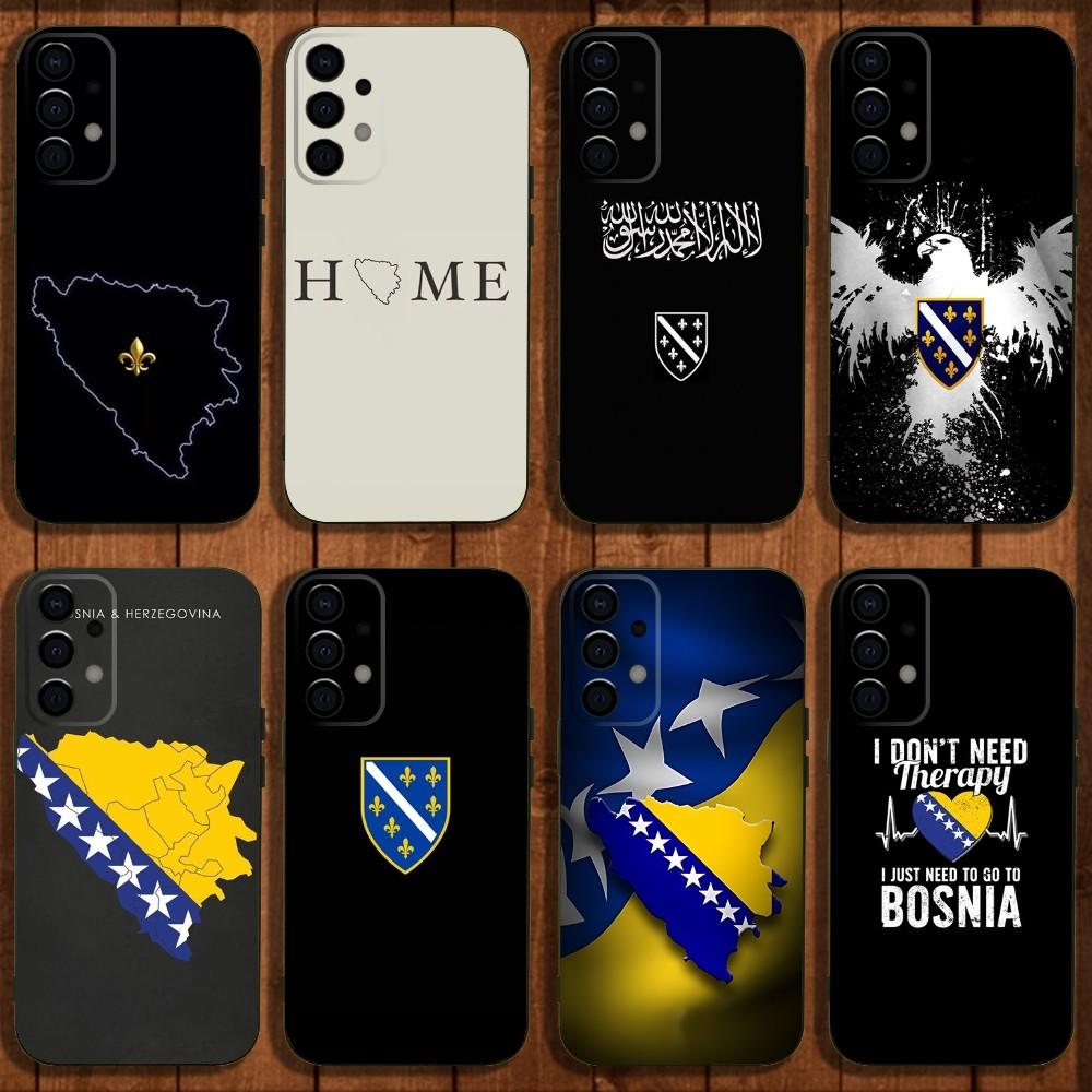Bosna i Hercegovina Heart Phone Case For Samsung Galaxy A13,A21s,A22,A31,A32,A52,A53,A71,A80,A91 Soft Black Cover