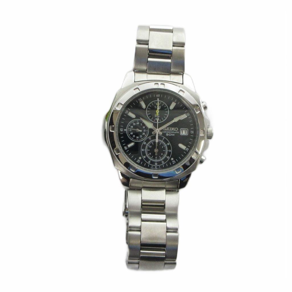 SEIKO Watch Quartz Chronograph with Calendar Date Green Dial Silver Color 7T92-0CA0 GY18/ MQ Men's