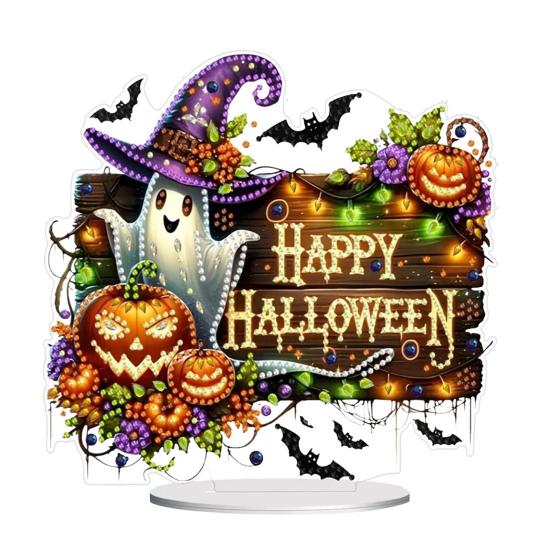 Halloween Rhinestone Painting Kit DIY Special Shaped Rhinestone Desktop Ornaments Halloween Themed