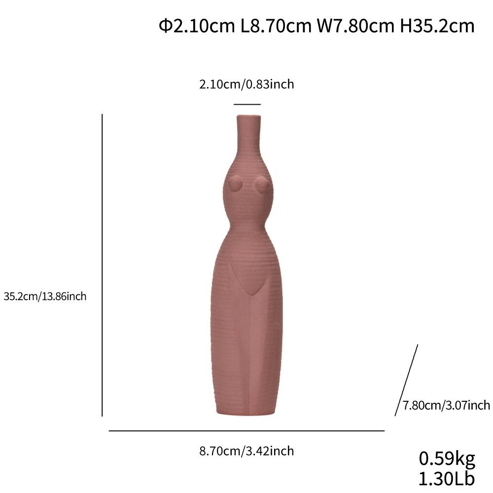 Exotic Human Body Creative Ceramic Vase Trendy Fashion Small Fresh Desktop Ornament Light Luxury Home Decoration