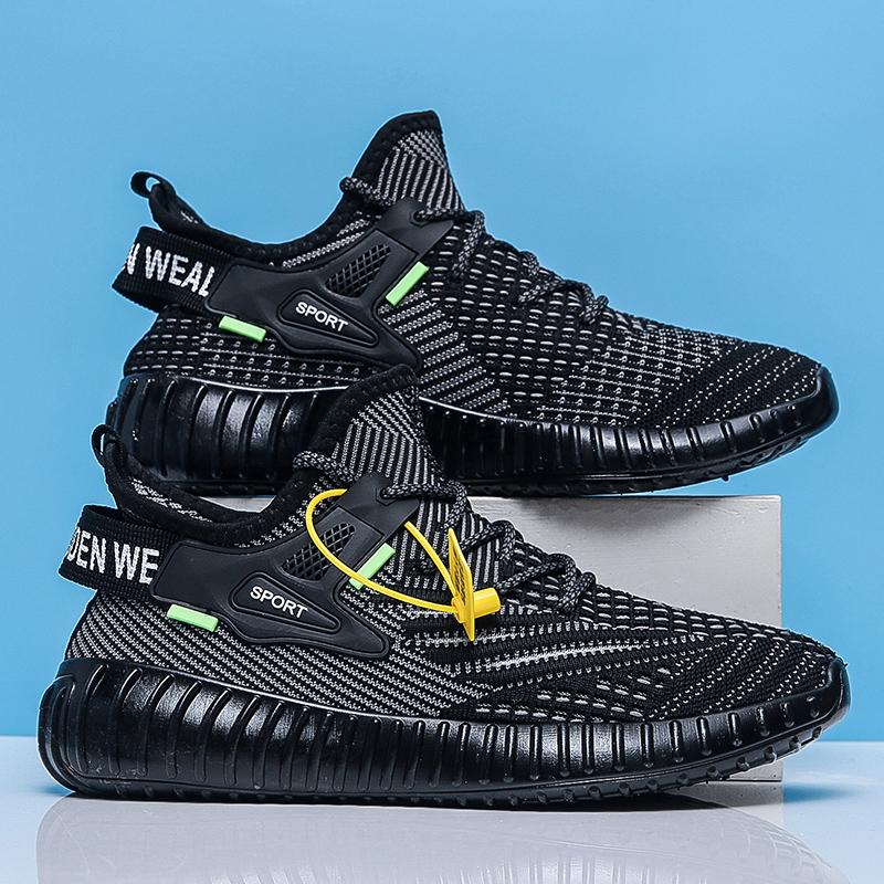 Pantofi sport pentru bărbați pentru alergare, vară, noi, clasici, respirabili, casual, pentru alergare, plasă respirabilă, absorbant de șocuri, negri, pantofi de tenis