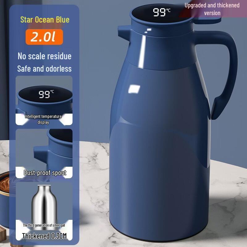 Shangqi 1.0L Morandi Green Glass Liner Thermos