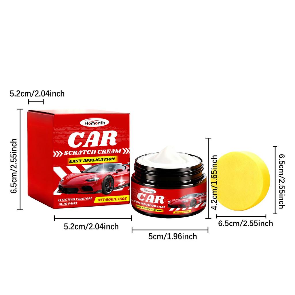 Homonth Car Scratch Repair Polish Nano Coating Scuff Scratch Remover Paint Restorer for Car Body with Sponge 1 Set