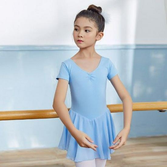 Girls' Dancewear: Summer Ballet Skirt, Toddler Exam Practice, Short-Sleeve One-Piece Skirt