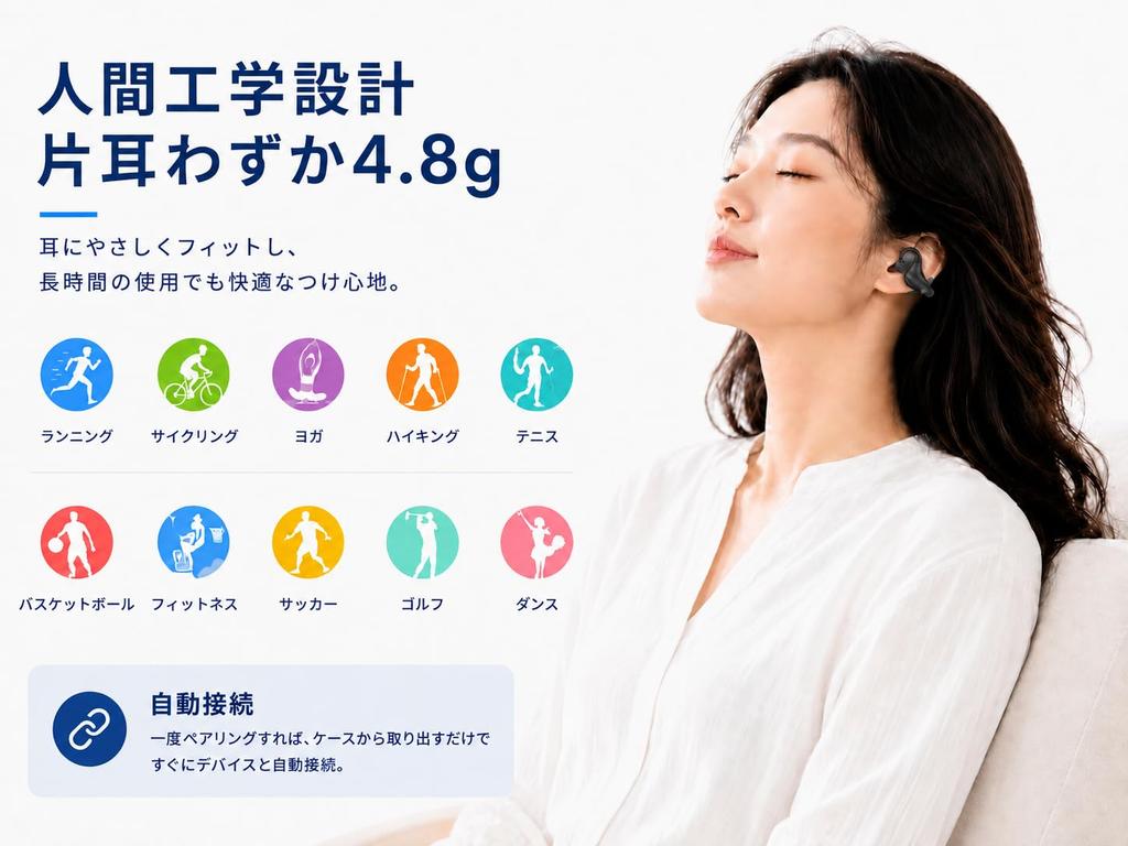 Bluetooth Wireless Earphones with 6 Silicone AI Smart ENC 80 Hours Music 2026 Latest Bluetooth Air Open IPX7 Full Frequency Low for Web Android