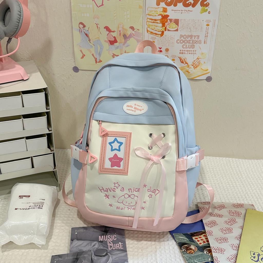Schoolbag1011 New dopamine schoolbag for junior high school students High value backpack Large capacity casual versatile backpack