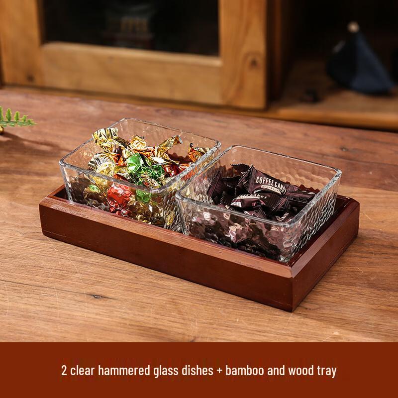 Divided Glass Snack Serving Set 1 set