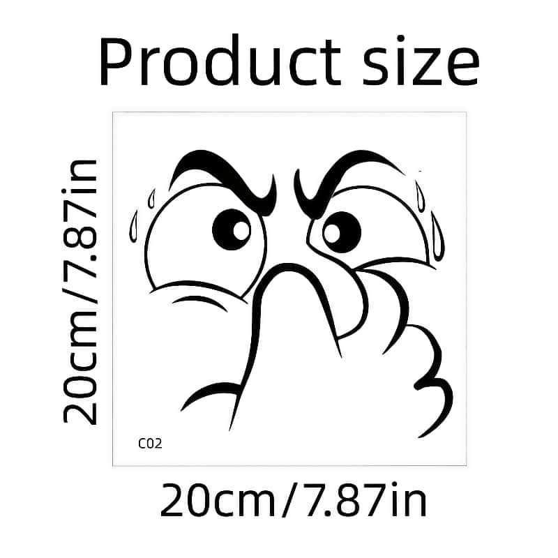 

Funny Angry Face Toilet Seat Sticker - Humorous Bathroom Wall Decal, Removable Vinyl Decor for Home