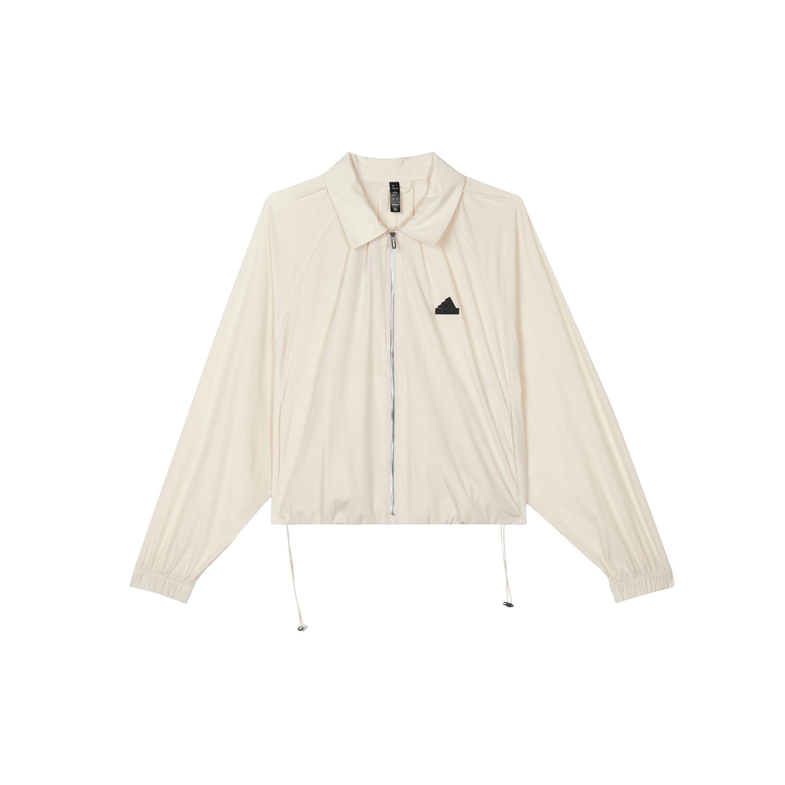 

Adidas Turn-Down Collar Sports Jacket Simple Comfort Daily Outerwear Women Sand-Brown Black IM8819 XL