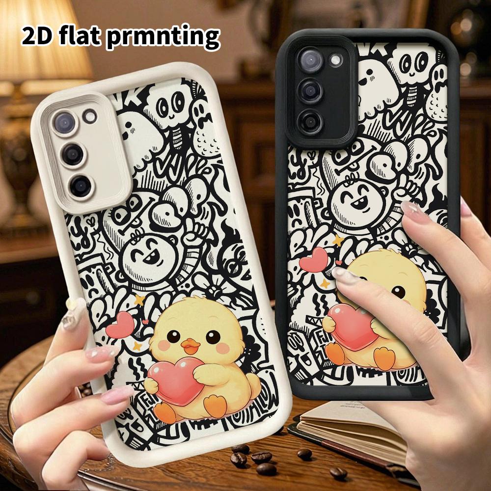 Phone Case: 2D Flat Samsung Galaxy A34 A35 M05 M06 S20 S22 S21 FE Plus 5G Protective Case, Little Yellow Duck, Christmas and Halloween Gift