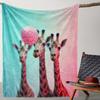 1pc Flannel Blanket, Cute Giraffe Model Printed Blanket, Warm and Comfortable Soft Blanket, Suitable for Sofa, Bed, Sofa, Car, O