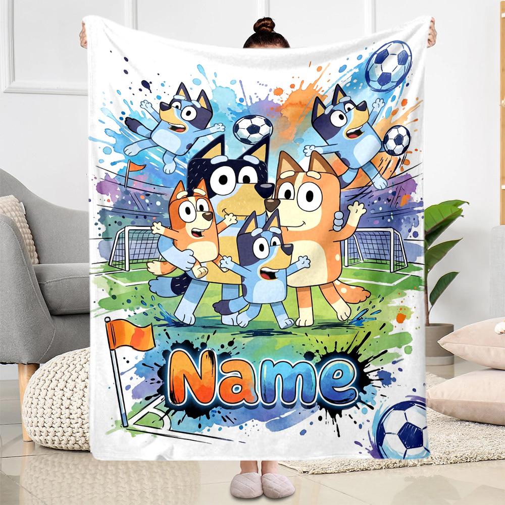 Christmas Friends Celebration Customize Your Name Blanket Multi-purpose Customizable Blanket Warmthful Decor Great for Nap Living Room Office Couch