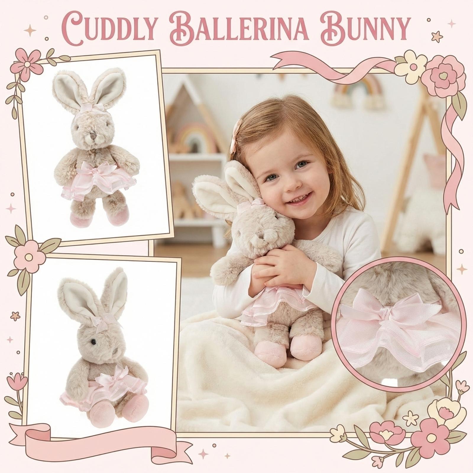 Плюшевая игрушка Зайчик-балерина Кукла-балерина Фигурка Зайчика-балерины Танцующая плюшевая игрушка Кукла-балерина Балетная тканевая кукла One Size