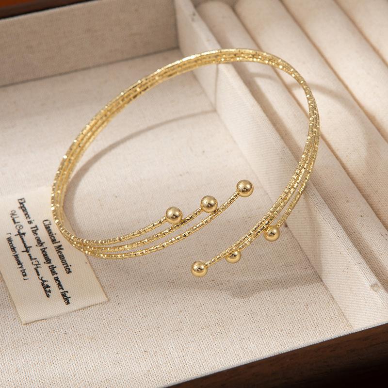 Модный Многослойный Геометрический Открытый Браслет Женский Нишевый Простой Высококлассный Кольцо на Руку Французская Легкая Роскошь Лист Любви Ювелирные Изделия