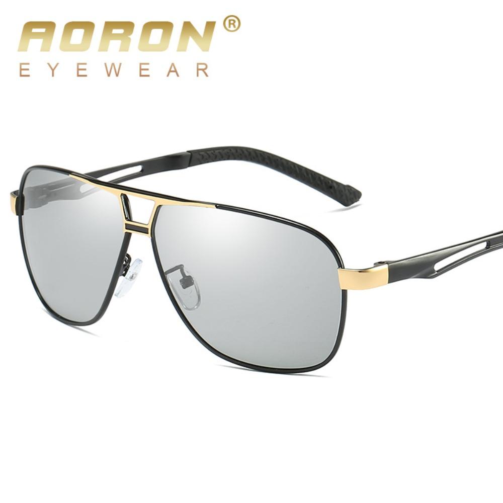 aoron Color-changing Glasses New Men's Polarized Aluminum Magnesium Sunglasses High Definition Polarized Glasses Sunglasses Driving Glasses