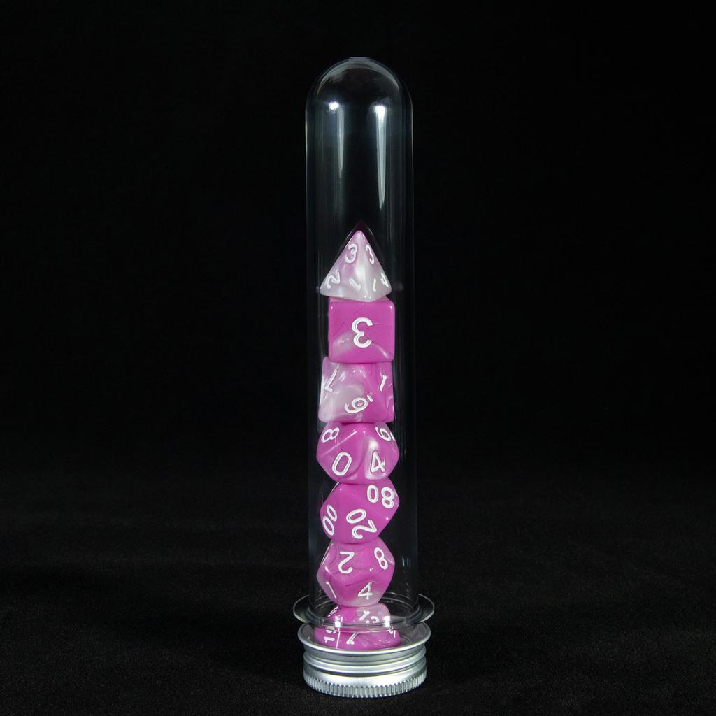 7 szt. Wielościenne kostki w mieszanych kolorach z tubą do DND TRPG RPG Cthulhu COC Gra planszowa Drużyna prowadząca Zestaw kości DND