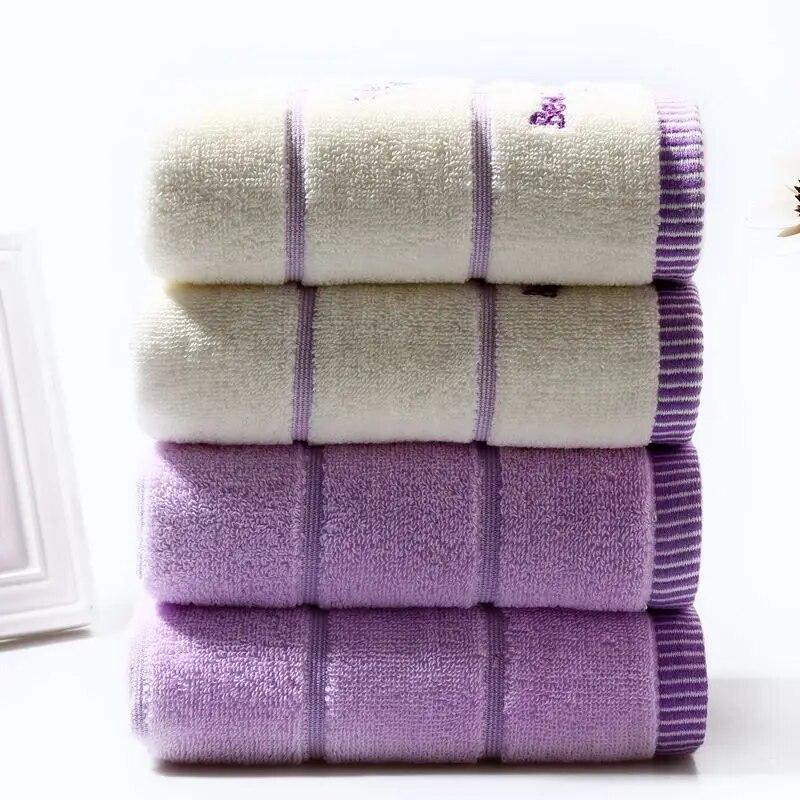 100% Pure Cotton Bath Towel Set, Absorbent Adult Bath Towel, Solid Color Soft Bath Towel, Facial Wash Towel