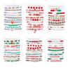 Holiday Christmas Snowman Santa Character Multilayer Beaded Wristband Gift Set For Celebrations