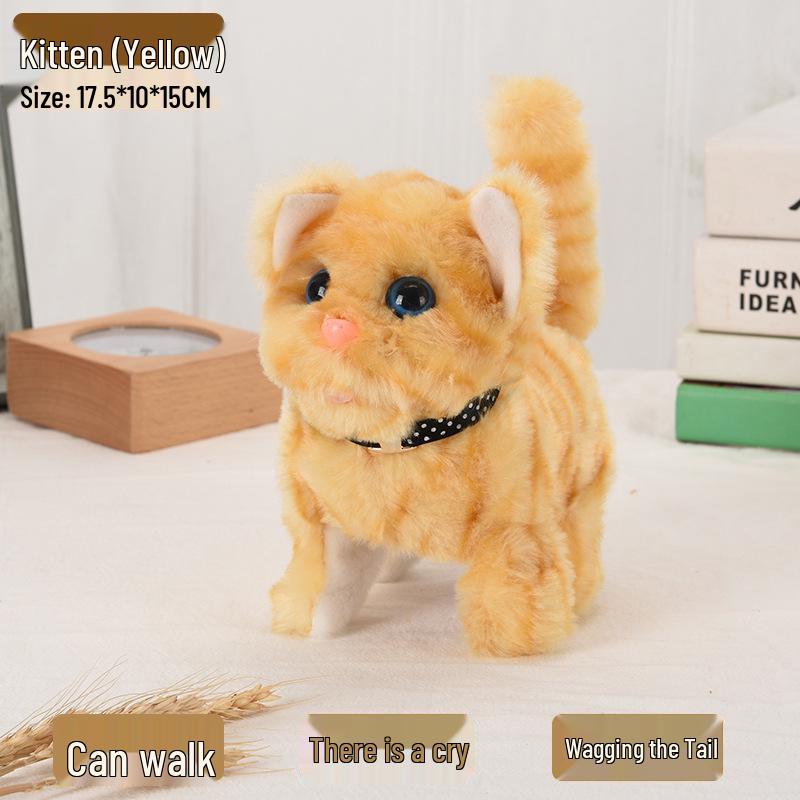 Interaktives laufendes und miauendes Plüschkätzchen-Spielzeug - Perfektes Kindergeschenk