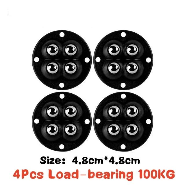 

Новые 4 шт. самоклеящиеся шариковые шкивы с тихим креплением, универсальные, нагрузка на колесо 300 кг, мебельные ролики, колеса из нержавеющей стали, вращение на 360°