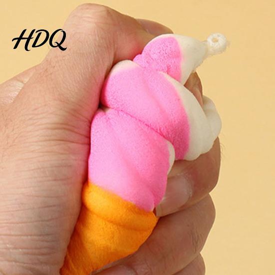 Slow Rebound Stress Ball Realistic Ice Cream Cone Squeeze Toy Slow-Rising PU Fidget for